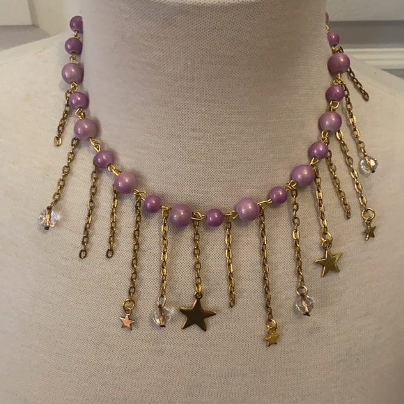 Handmade Star Purple Necklace - Picture 5 of 5